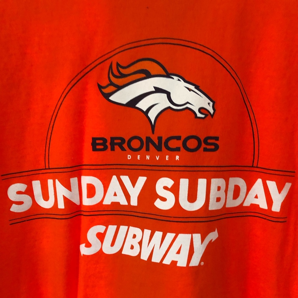 Denver Broncos, subway, employee T-shirt, collectors item, 2015